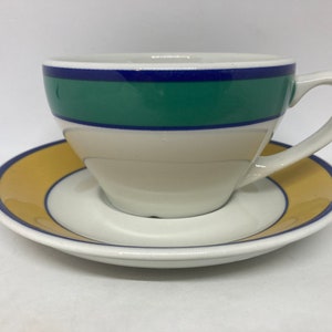 Figgjo Sicilia teacup duo sets, mint condition sturdy Cappuccino / Chocolate / Cocoa cups, made from bone china, 1960es Norwegian design