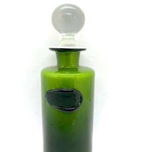 Holmegaard Palet Bottle Green, RARE Palet / Rainbow Green bottle with no name on label, vintage Michael Bang Danish design