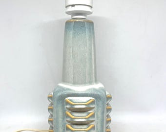 Soholm table lamp, MINT very rare Einar Johansen  ceramic lamp, light blue glaze, midcentury Danish design
