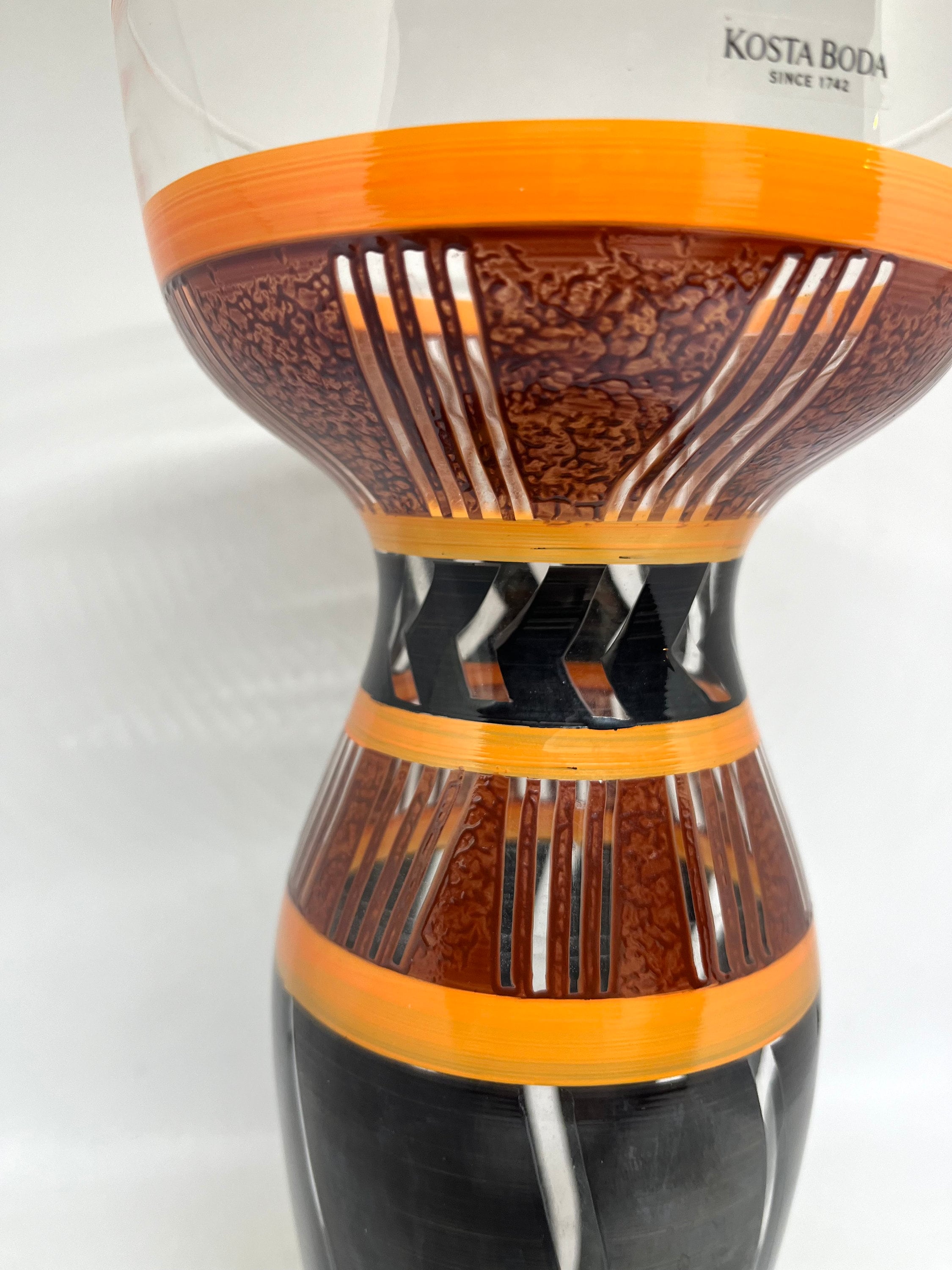 モニカ・バックストロムのガラス花瓶TONGA、大きな手作りアート花瓶