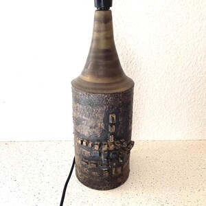 Danish ceramic table lamp, EXTRA LARGE handmade Unique ceramic table lamp, signed BJØRN, outstanding ceramic Danish handcraft 1960s