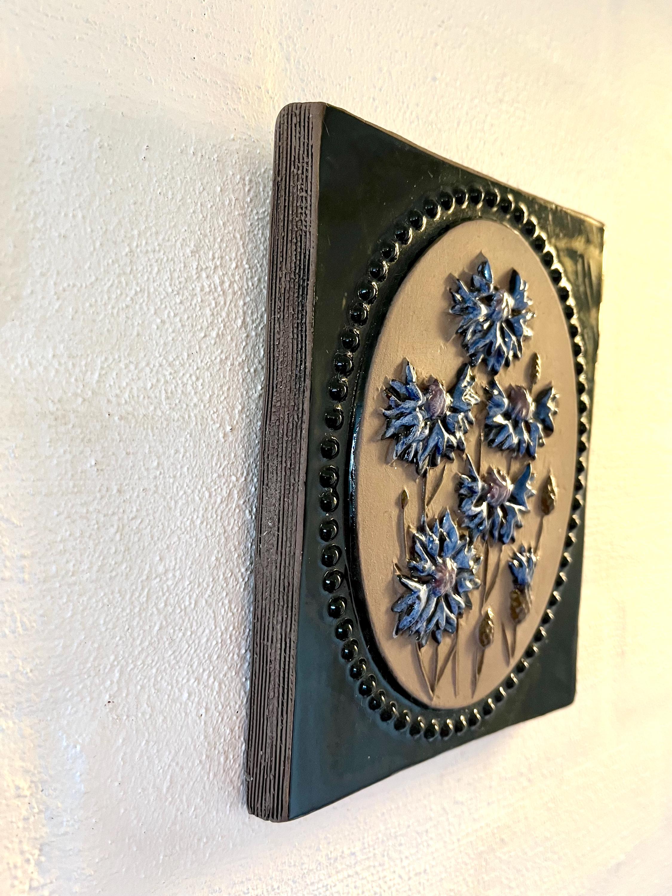 JIE Gantofta Sweden, MINT 17 X 13 Cm Ceramic Plaque With Beautiful