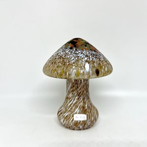 Monica Backstrom Mushroom, MINT condition Mushroom art glass display piece, original Kosta Boda label, vintage Swedish design