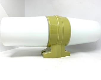 IFÖ sconce 6065 large / chubby version, Light Green / Army Green double shaded wall lamp, Sigvard Bernadotte Swedish vintage design