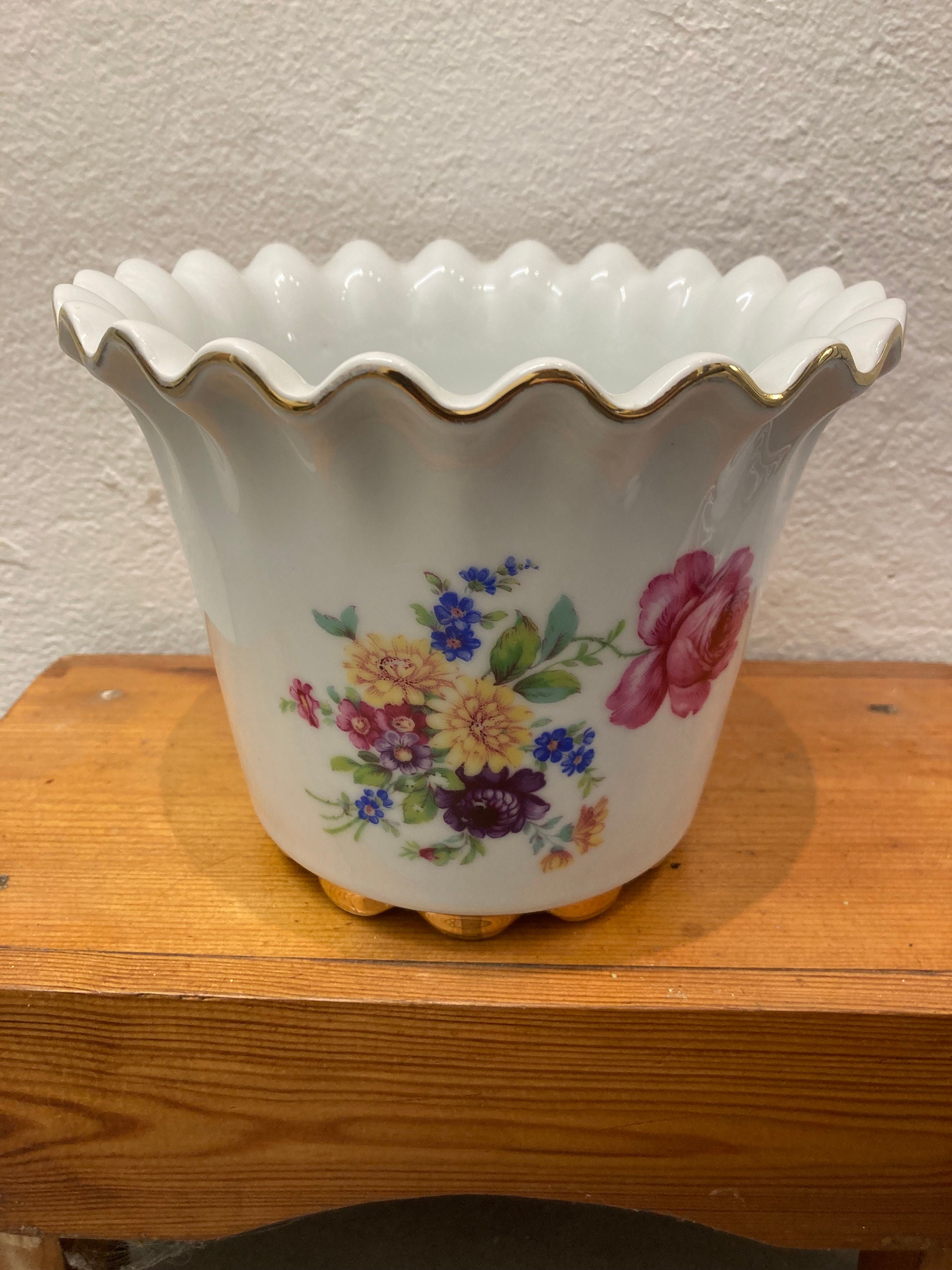 Upsala Ekeby Planter, UE / Karlskrona Large Flower Pot in Mint