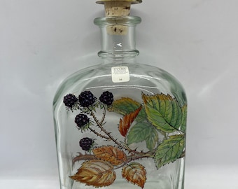 Holmegaard "krydder snaps" (Spiced schnapps) Carafe Rubus Fruticosus / Blackberry, rare collectible, Michael Bang Danish design