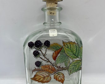 Holmegaard "krydder snaps" (Spiced schnapps) Carafe Rubus Fruticosus / Blackberry, rare collectible, Michael Bang Danish design