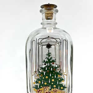 Holmegaard Christmas bottle, 1985 Akvavit bottle , designed by Michael Bang / Jette Frölich, Danish vintage design