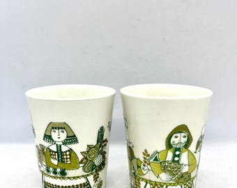 Figgjo Anne Marie Coffe Cup Duo Set, RARE Kirsten Selmer Swedish