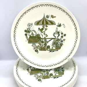 Figgjo Flint Market Lunch plates, MINT set of 6 Lunch /Breakfast /dessert plates 20,5 cm, by Turi Gramstad Oliver, vintage Norwegian design
