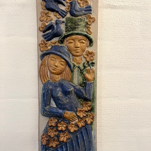 Marianne Starck for Michael Andersen, RARE ceramic wall plate, signed Marianne Starck design midcentury Danish ceramics