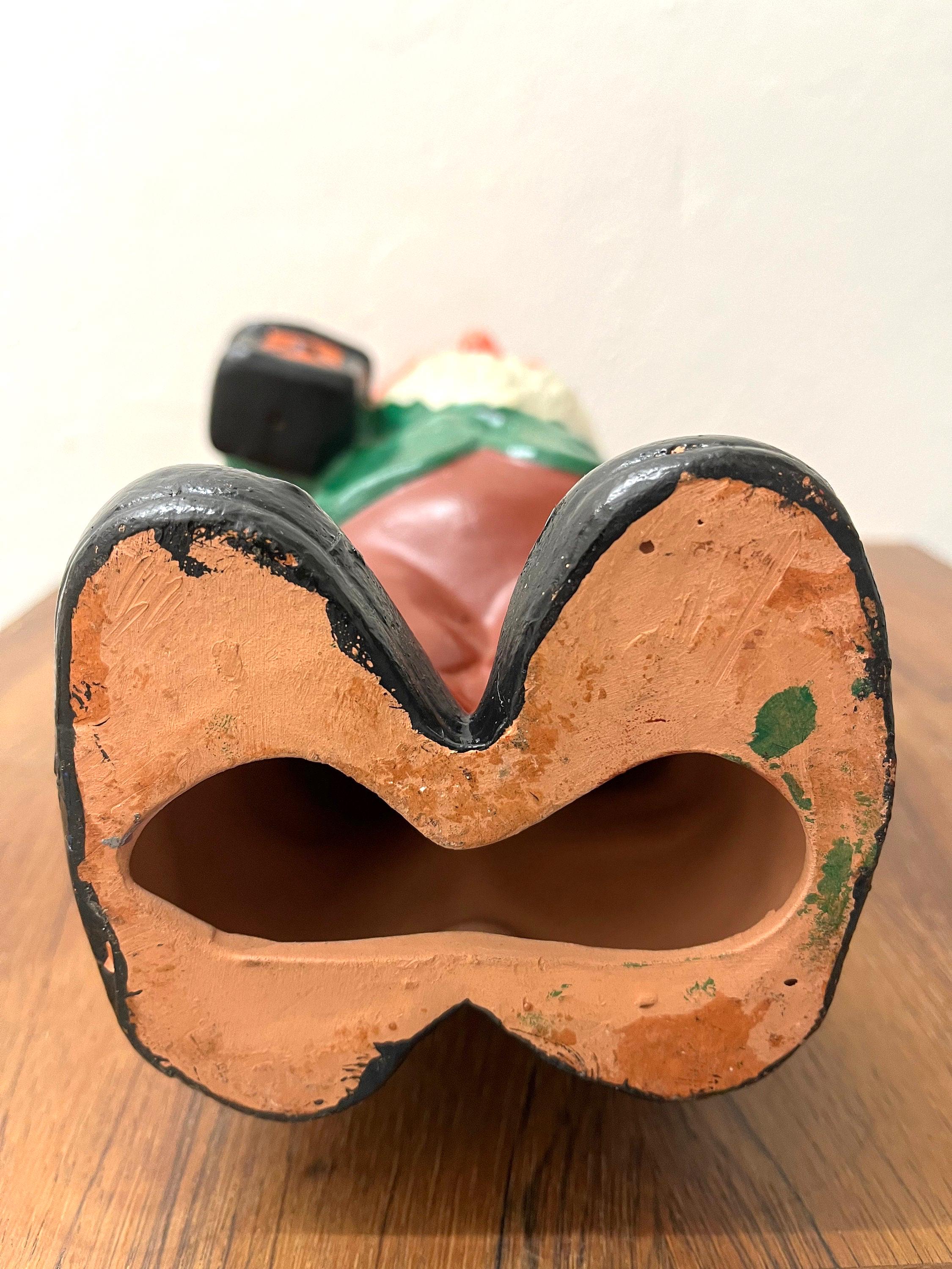 German Gnome, XLARGE 1920s / 1930s Germany, Antique Terracotta