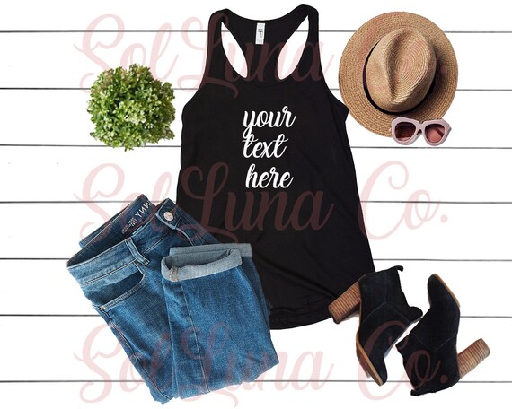 Tank Top Flat Lay Black Tank Top Display Next Tank Top Flat Lay Black Tank Top Display Next