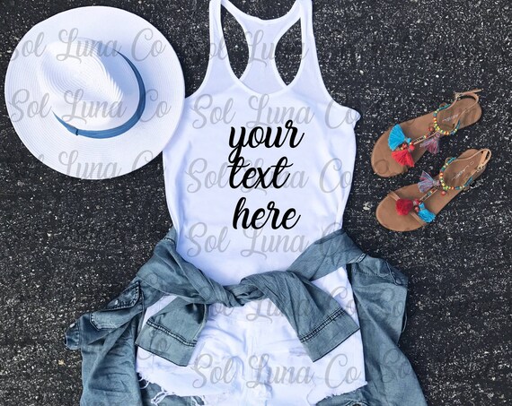 Tank Top Flat Lay White Tank Top Display Next