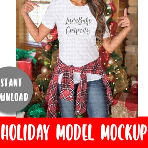 Christmas Flat Lay, T-shirt Display, Next Level Flat Lay, Styled Flat Lay, Styled Mockup, Bella Canvas Flat Lay, Display Mockup, Tee Display