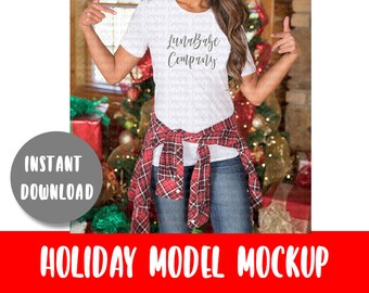 Christmas Flat Lay, T-shirt Display, Next Level Flat Lay, Styled Flat Lay, Styled Mockup, Bella Canvas Flat Lay, Display Mockup, Tee Display