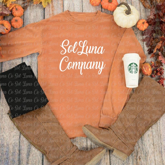 Long Sleeve Flat Lay, Orange Long Sleeve Display, Next Level Flat Lay, Styled Flat Lay, Styled Mockup, Bella Canvas Flat Lay, Display Mockup