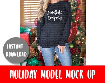 Christmas Model Mockup, Sweatshirt Display, Glidden Flat Lay, Styled Flat Lay Styled Mockup Bella Canvas Flat Lay Display Mockup Tee Display