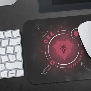 DRK Life Mousepad - FFXIV Inspired Dark Knight Job Stone Gift - All FF14 Jobs Available!