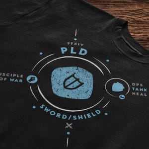 T Shirt for FFXIV Player Job Stone Gift for FF14 PLD Soul Crystal Final Fantasy 14 Paladin Gift for mmorpg Player Hoodie
