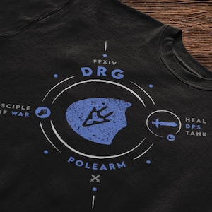 T-shirt voor FFXIV speler baan steen cadeau voor FF14 DRG Soul Crystal Final Fantasy 14 Dragoon cadeau voor mmorpg DPS speler hoodie
