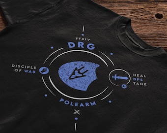 T Shirt for FFXIV Player Job Stone Gift for FF14 DRG Soul Crystal Final Fantasy 14 Dragoon Gift for mmorpg DPS Player Hoodie