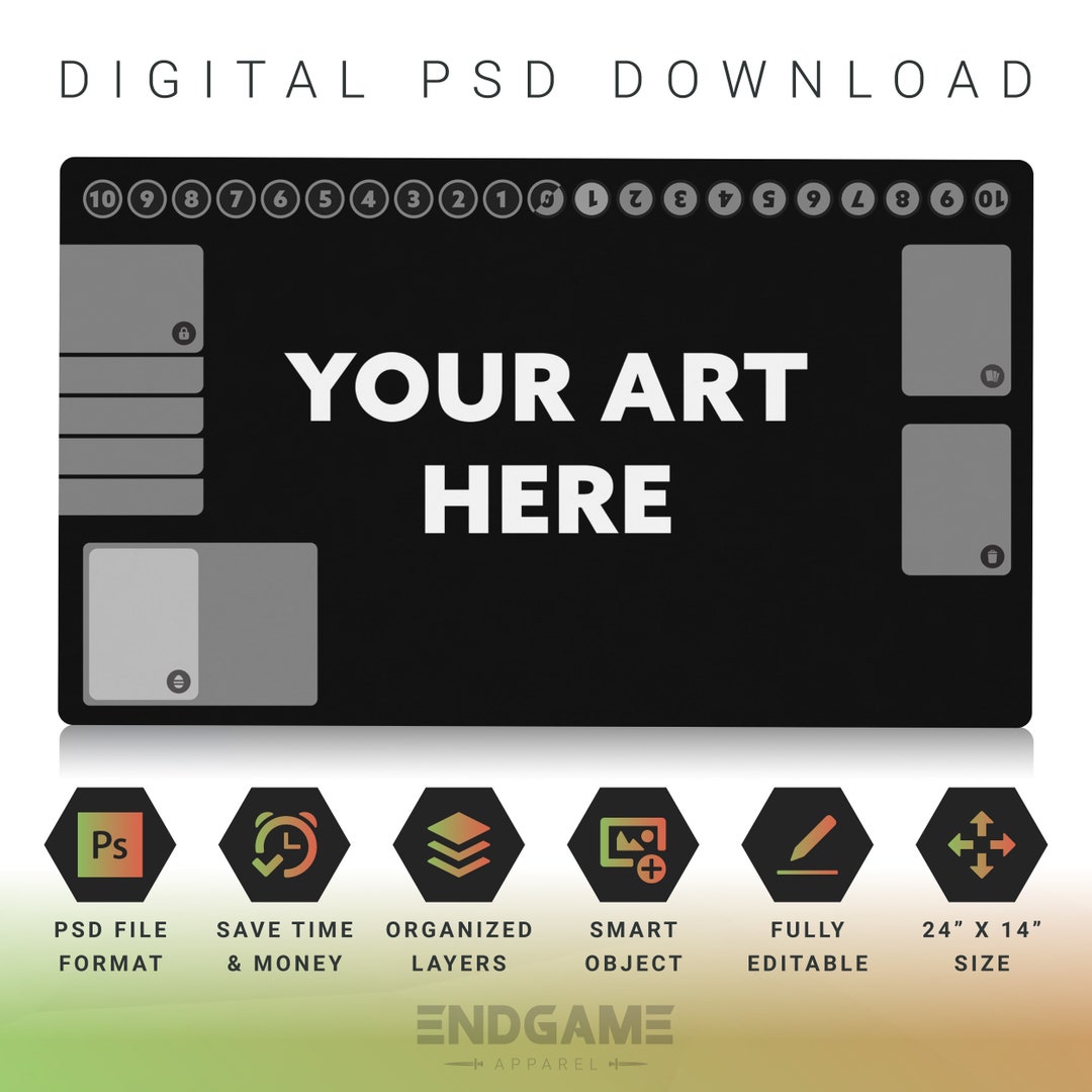 Digimon Playmat Zone Overlay PSD Digital Download 24x14 TCG 2020 Player