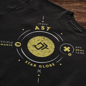 T Shirt for FFXIV Player Job Stone Gift for FF14 AST Soul Crystal Final Fantasy 14 Astrologian Gift for mmorpg Healer Hoodie