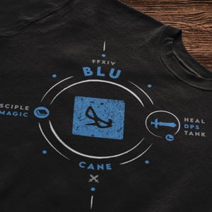 T Shirt for FFXIV Player Job Stone Gift for FF14 BLU Soul Crystal Final Fantasy 14 Blue Mage Gift for mmorpg Player Hoodie