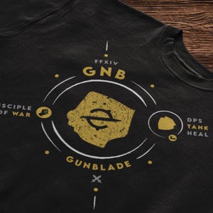 T Shirt for FFXIV Player Job Stone Gift for FF14 GNB Soul Crystal Final Fantasy 14 Gunbreaker Gift for mmorpg Tank Player Hoodie