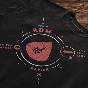 T Shirt for FFXIV Player Job Stone Gift for FF14 RDM Soul Crystal Final Fantasy 14 Red Mage Gift for mmorpg Player Hoodie
