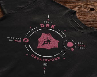 T Shirt for FFXIV Player Job Stone Gift for FF14 DRK Soul Crystal Final Fantasy 14 Dark Knight Gift for mmorpg Tank Player Hoodie
