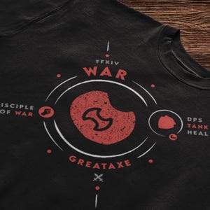 T Shirt for FFXIV Player Job Stone Gift for FF14 WAR Soul Crystal Final Fantasy 14 Warrior Gift for mmorpg Player Hoodie