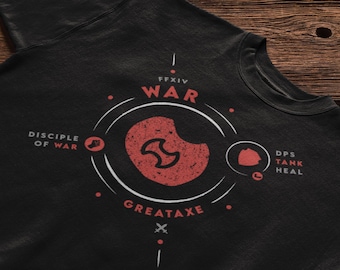 T Shirt for FFXIV Player Job Stone Gift for FF14 WAR Soul Crystal Final Fantasy 14 Warrior Gift for mmorpg Player Hoodie