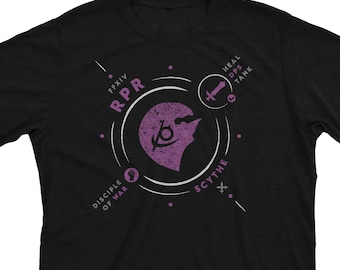 Final Fantasy Reaper Shirt – FFXIV Job Class Tee Gift for Gamers, RPR Job Stone T-Shirt or Hoodie