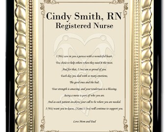 Nurse Practitioner Registered Nurse RN LVN BSN Gift Poem Matted