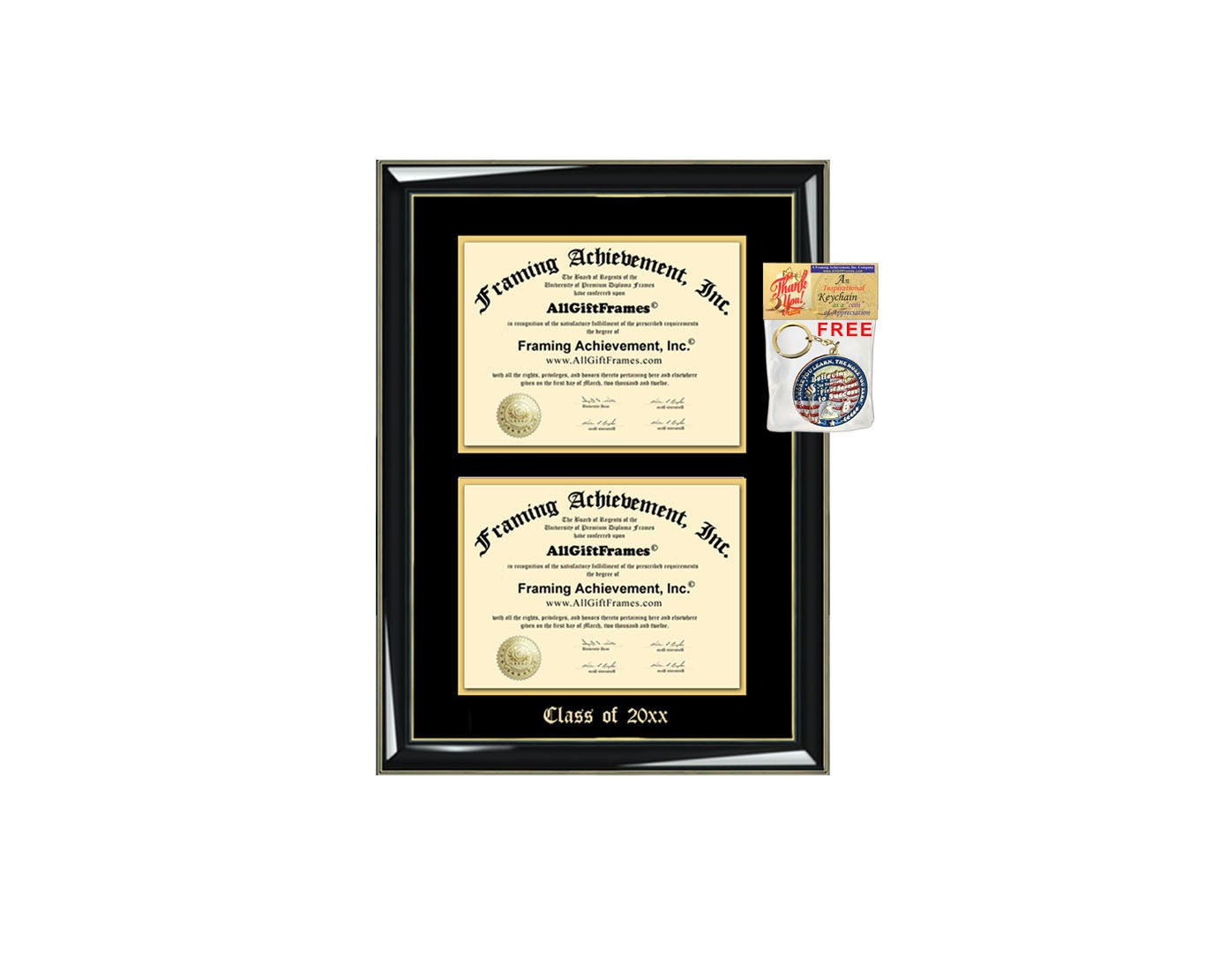 A PLUS MAX Diplomrahmen 2er Set – 28,5x35,6 Cm, Schwarz-goldene Matte, Schwarze Holzoptik, Für Bachelor/Master-Zeugnisse