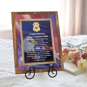 Police Officer Sheriff Deputy Retirement Trooper Recognition Plaque Service Award Walnut Law Enforcement Retiree Cop Policeman Gift Present