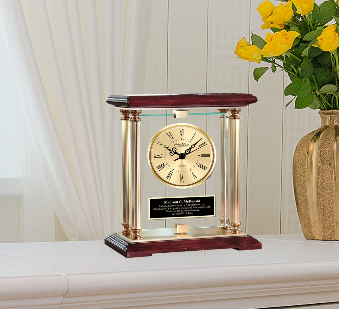 Personalized Engraved Desk Clock Achievement Employee Etsy