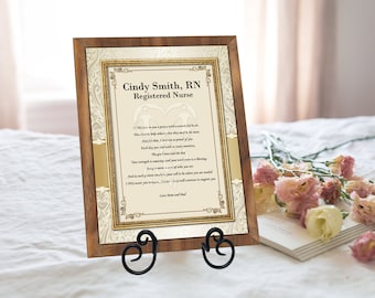 Registered Nurse RN LVN BSN Gift Poem Personalized Walnut Plaque Nursing School Graduation Poetry Nurse Practitioner