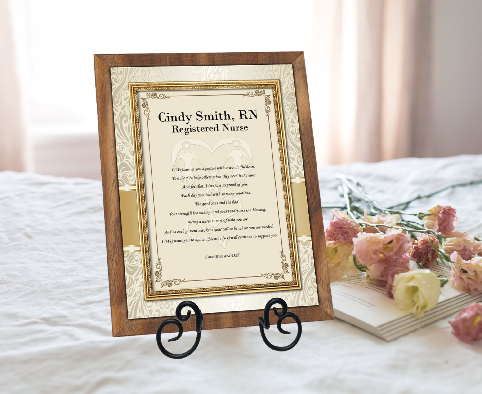 Registered Nurse Rn Lvn Bsn Gift Poem Personalized Walnut Plaque Nursing School Graduation Poetry Practitioner