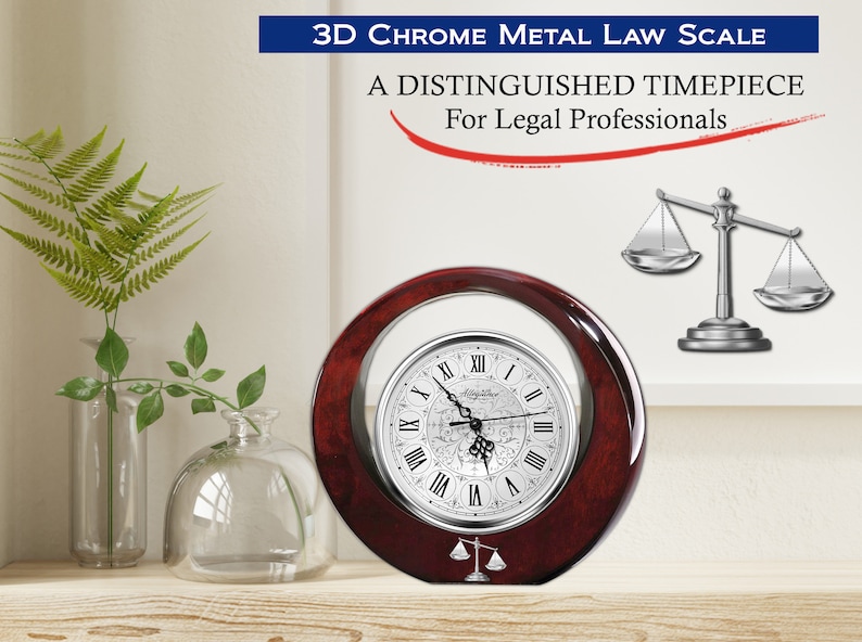 Law Enforcement Badge Logo Desk Design Element Wood Clock Unique Police ...