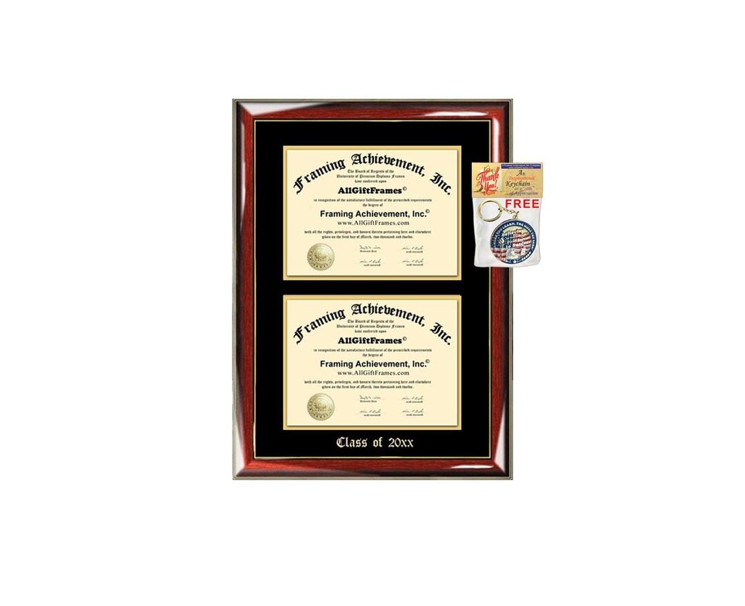 Double Certificate Frame Two Document Diploma University Frames Dual