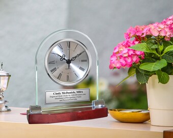 Personalised Engraved Iceberg Glass Desk Clock 