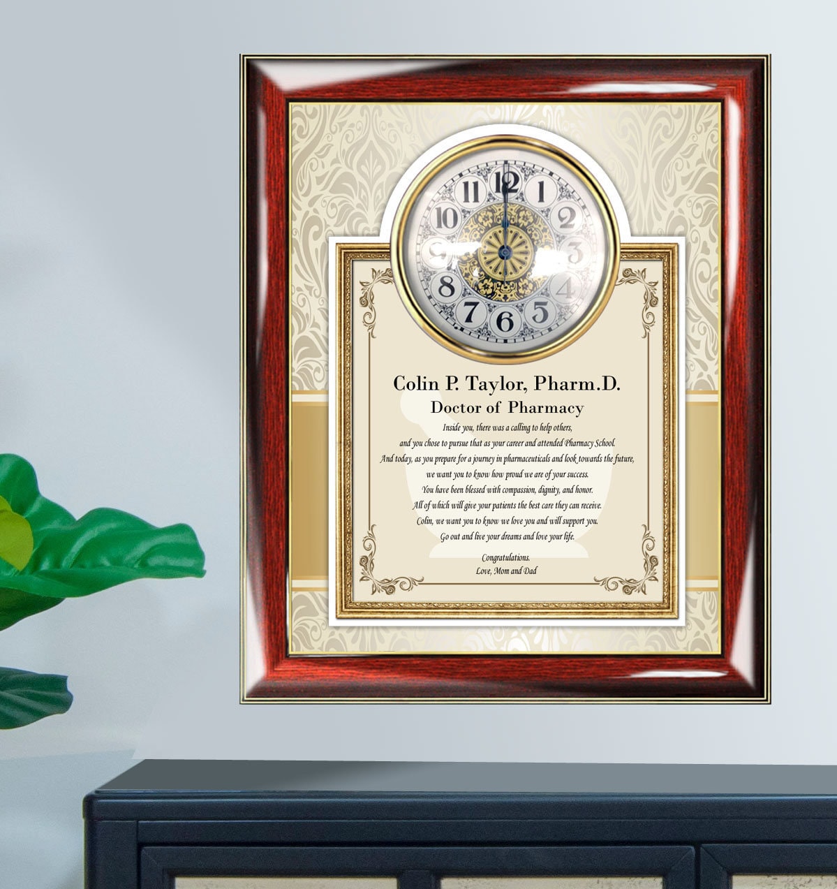Pharmacy School Graduation Gift Poetry Wall Clock Frame College Of Pharmacist Doctor Graduate Pharmd Technician Pharm Tech