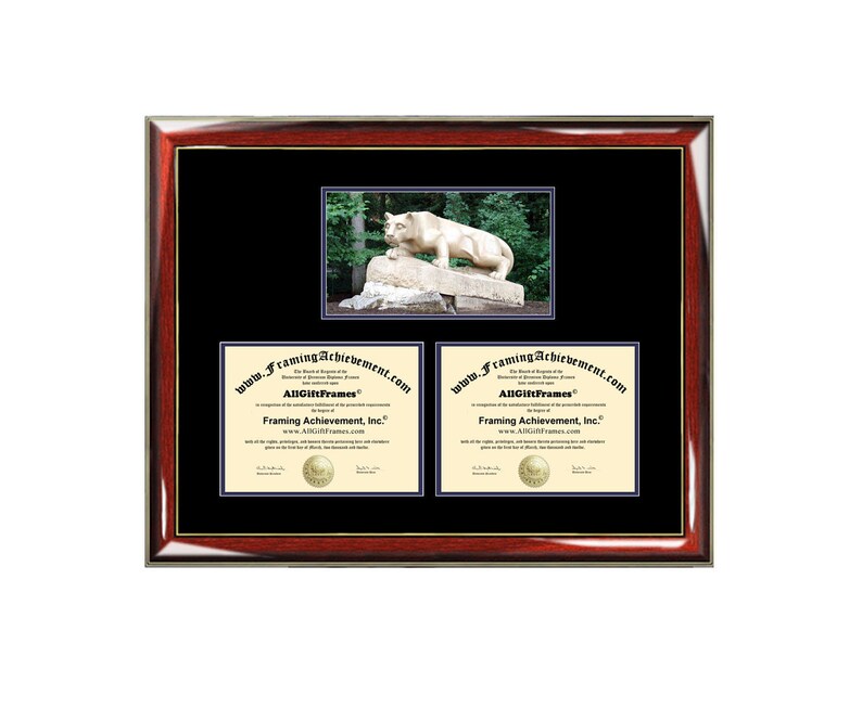 PSU Double Diploma Frame Campus Penn State University Photo Etsy