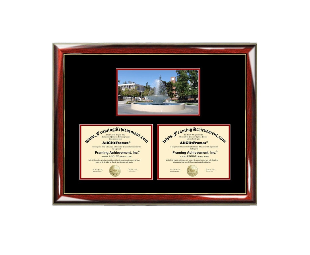 Fresno State Double Diploma Frame Campus California State University Fresno Photo Dual