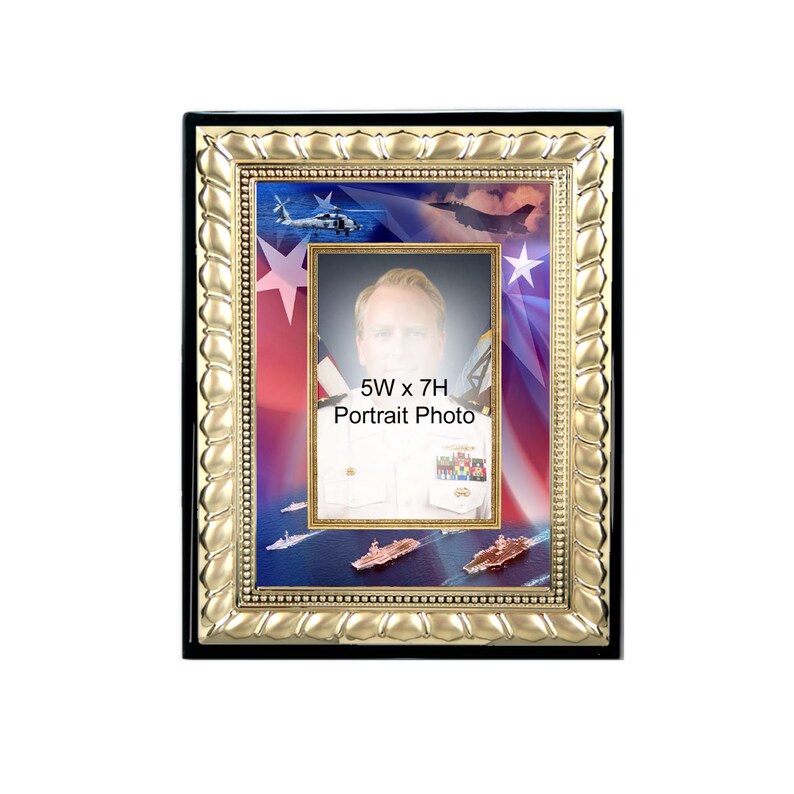 US Navy 5x7 Photo Picture Frame Photograph Plaque Matted Gold Etsy