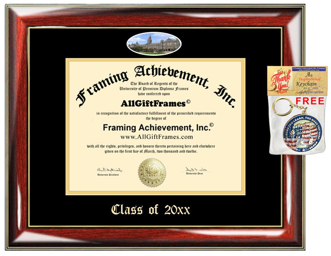 University Diploma Frame Embossed Campus Fisheye Etsy