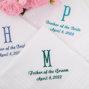 Personalized Embroidered Handkerchief: Father of the Bride Gift